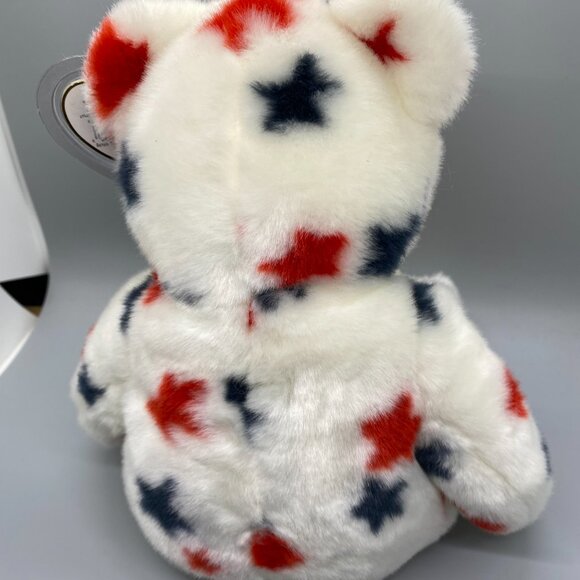 Ty Beanie Buddies 1998 Glory Red White Blue Stars Patriotic Bear - Picture 2 of 10